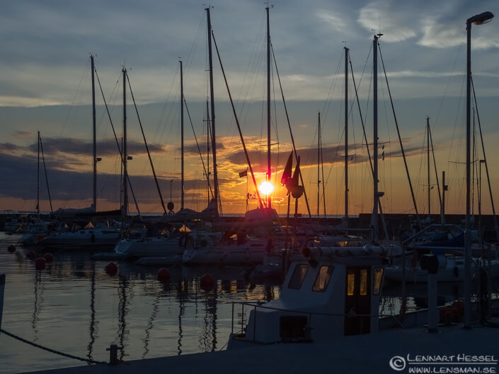Sunset over Byxelkrok harbour &Ouml;land 2012