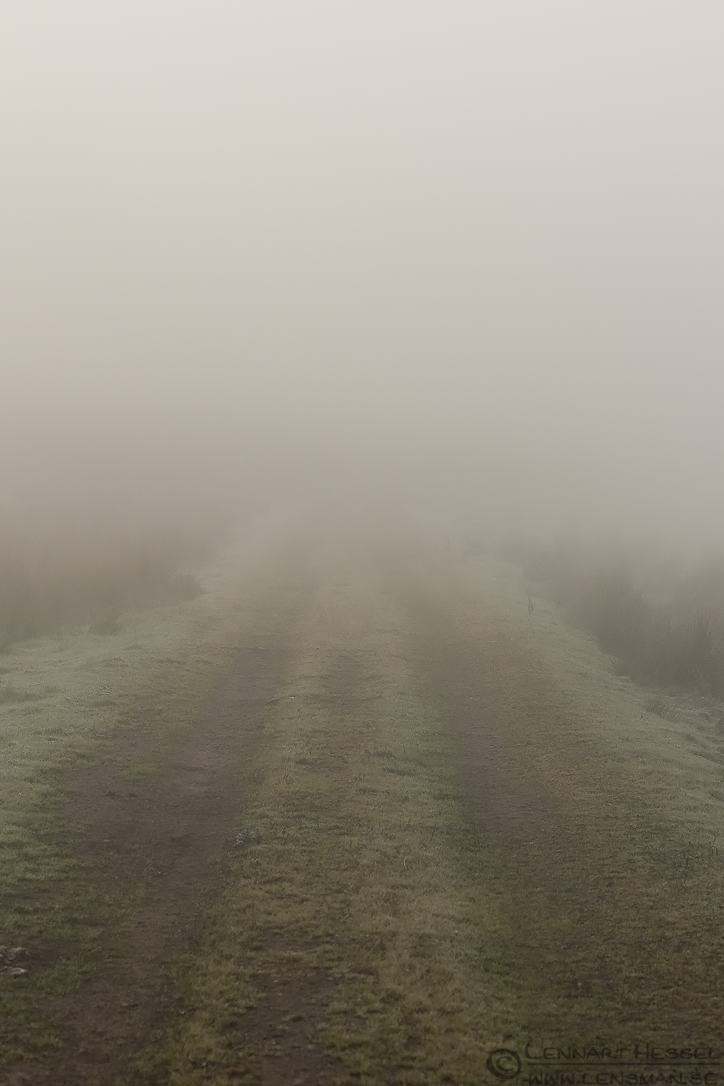 130928 Disappearing road Disapperaing road fog